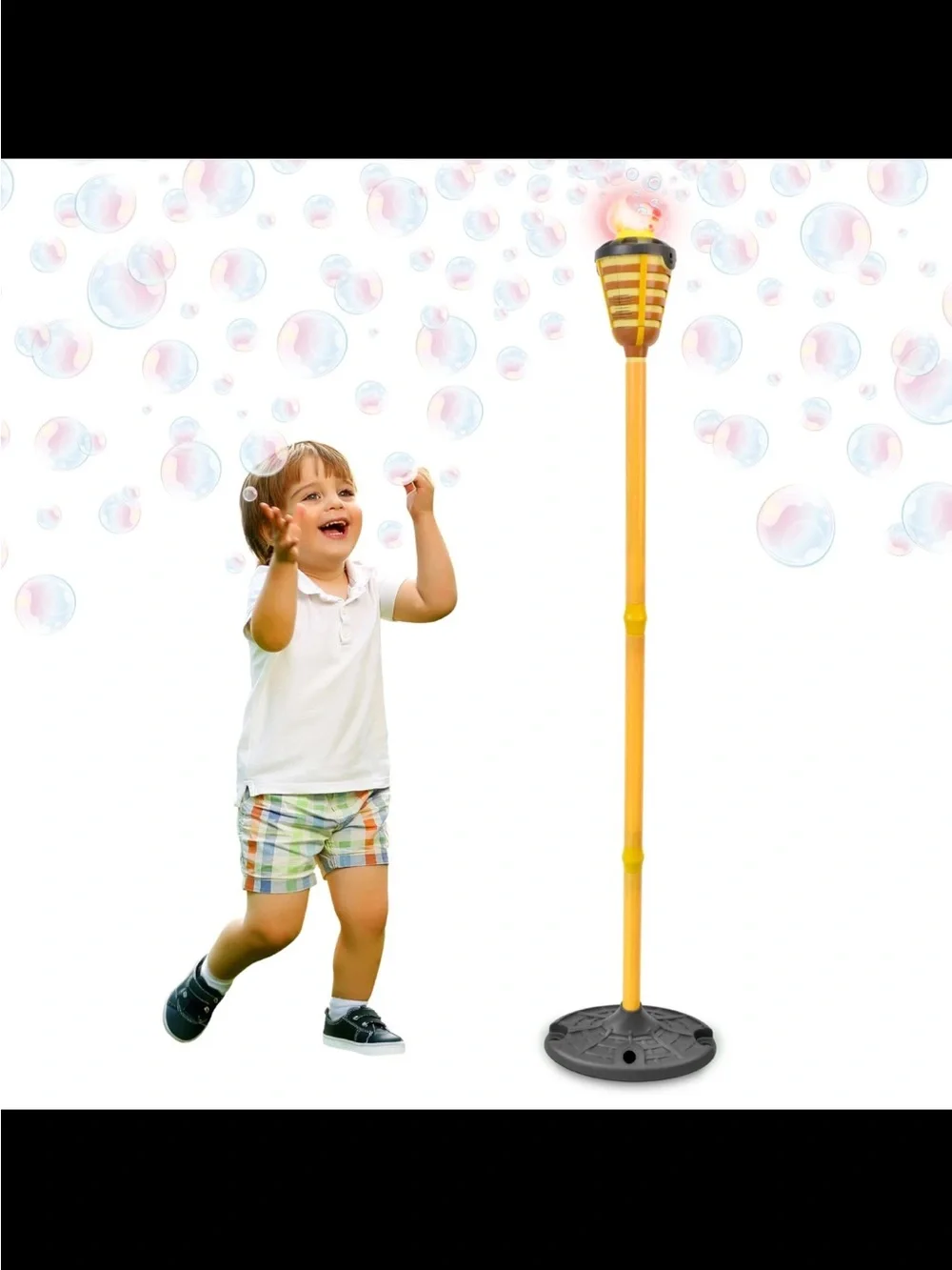 Tiki Torch Bubbler Toy — Brown and Yellow